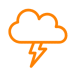 orange icon of a storm cloud