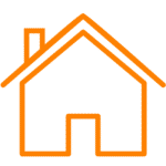 orange icon of a house